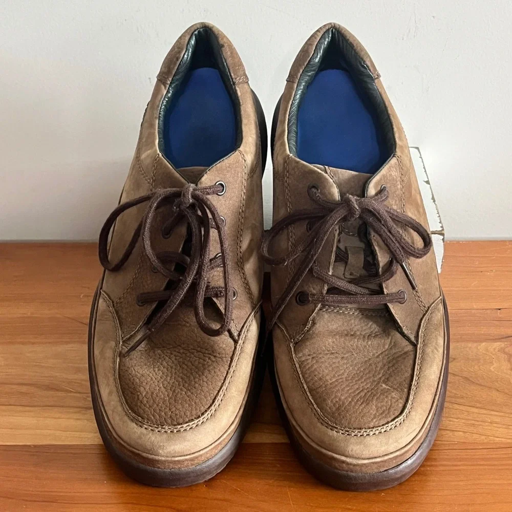 Dr. Comfort Justin 5520 Mens Brown Leather Walking Shoes Size 11M Casual Lace Up